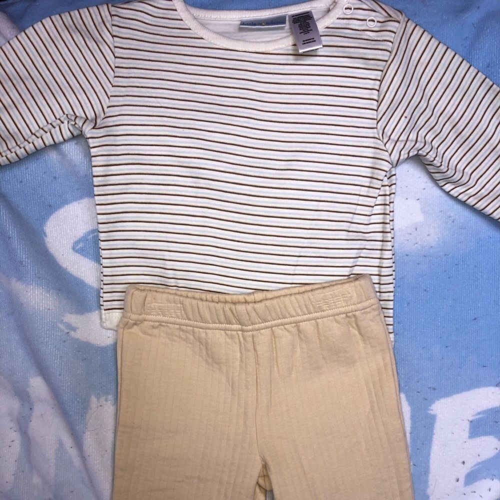 𝅺EUC Little Wonders Boys 3-6M Bodysuit & Pant Set
